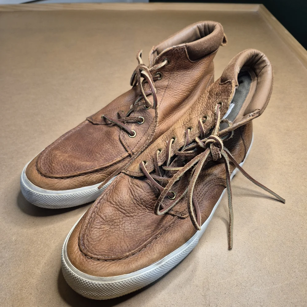 Polo by Ralph Lauren Brown Leather High-Top Sneakers 1349/20